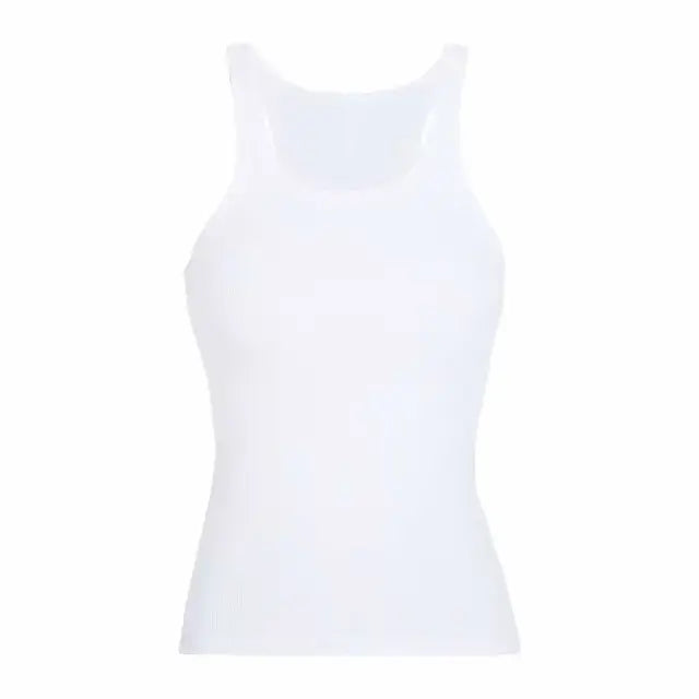 Summer Chic Vintage Ribbed Tank Top