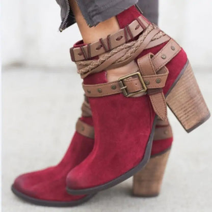 Buckle Strap Ankle Boot Heels