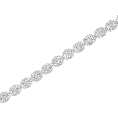 .925 Sterling Silver 1/2 cttw Miracle - Set Diamond Bezel Look Tennis Bracelet (I-J, I3) - 7.25