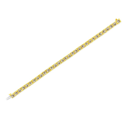 14K Yellow Gold 10.0 cttw Round-Brilliant Diamond Classic 7" Tennis Bracelet (J-K Color, I1-I2 Clarity)